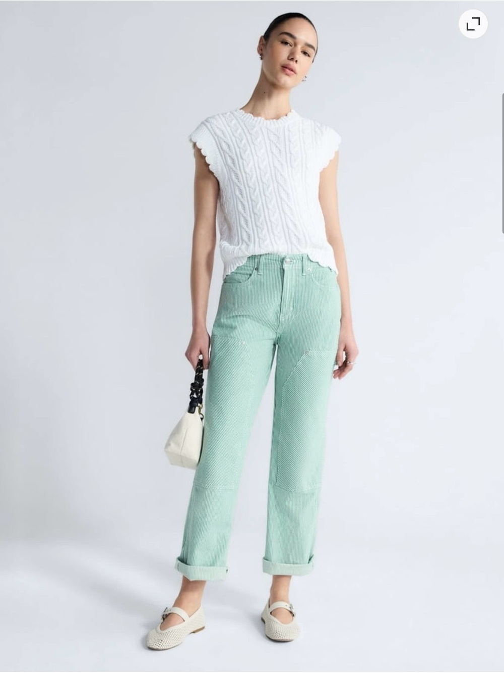 Mid Rise Pinstripe Carpenter Jeans - Picture 3 of 5